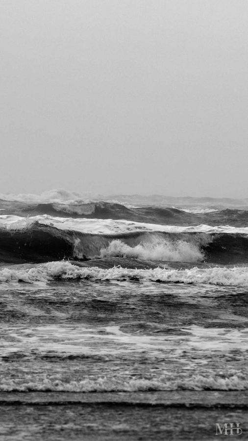 Gulf coast wave in black and white, Texas